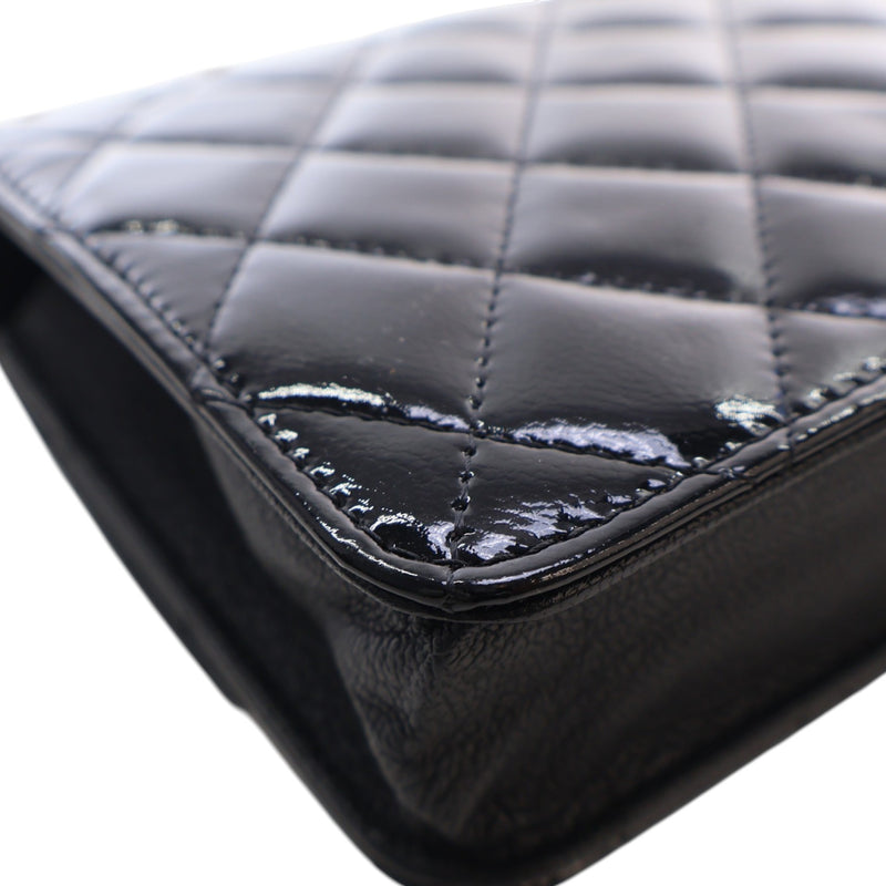 Quilted Patent and Goatskin CC Eyelet Wallet On Chain - Image 10
