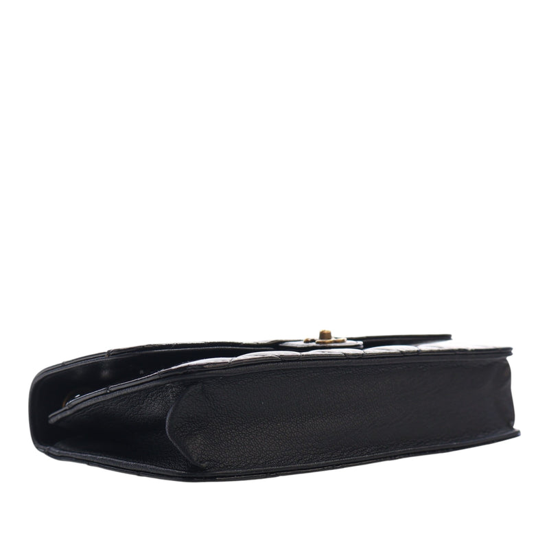 Quilted Patent and Goatskin CC Eyelet Wallet On Chain - Image 12