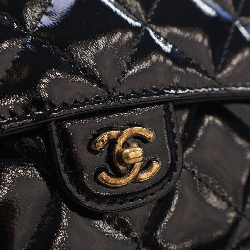 Quilted Patent and Goatskin CC Eyelet Wallet On Chain - Image 7