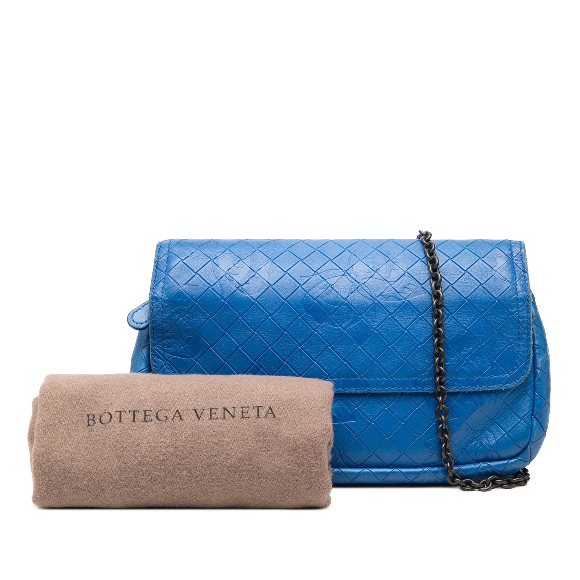 Small Calfskin Intrecciomirage Embossed Butterfly Chain Crossbody - Image 8