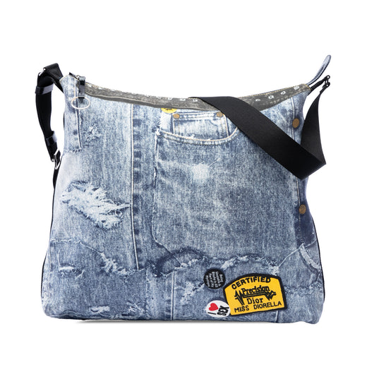 Large Canvas Printed Denim Miss Diorella Messenger Bag - Image 1