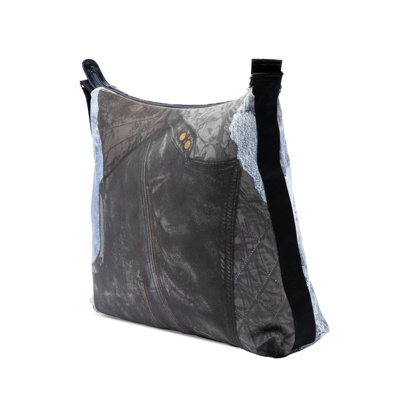 Large Canvas Printed Denim Miss Diorella Messenger Bag - Image 2