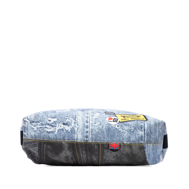 Large Canvas Printed Denim Miss Diorella Messenger Bag - Image 3