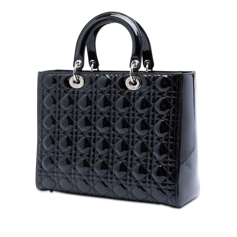 Large Patent Cannage Lady Dior - Image 2
