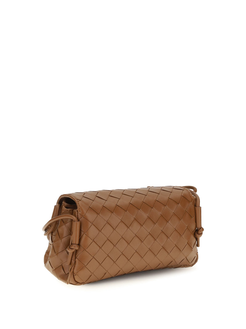 Bottega Veneta Intrecciato Shoulder Bag — Brown Lamb Leather