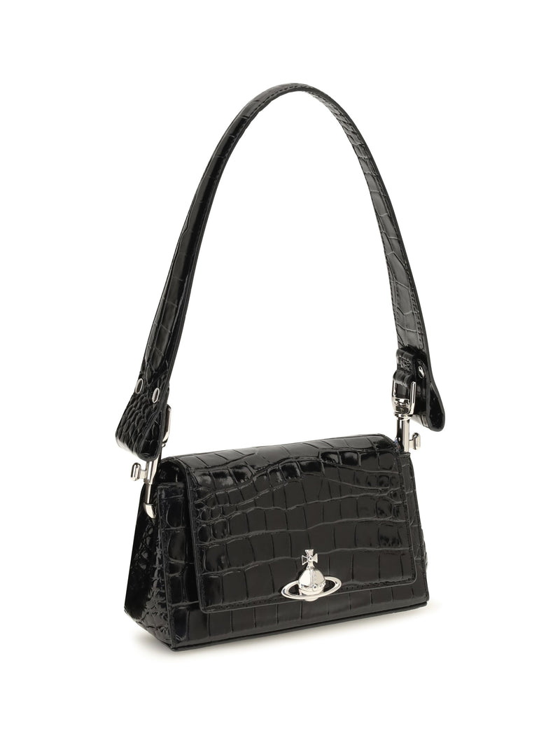 Vivienne Westwood Hazel Shoulder Bag — Black Calf Leather