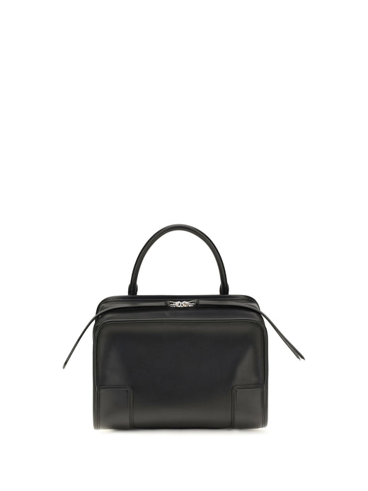 Loewe Amazona 180 Top Handle Bag — Black Calfskin Leather