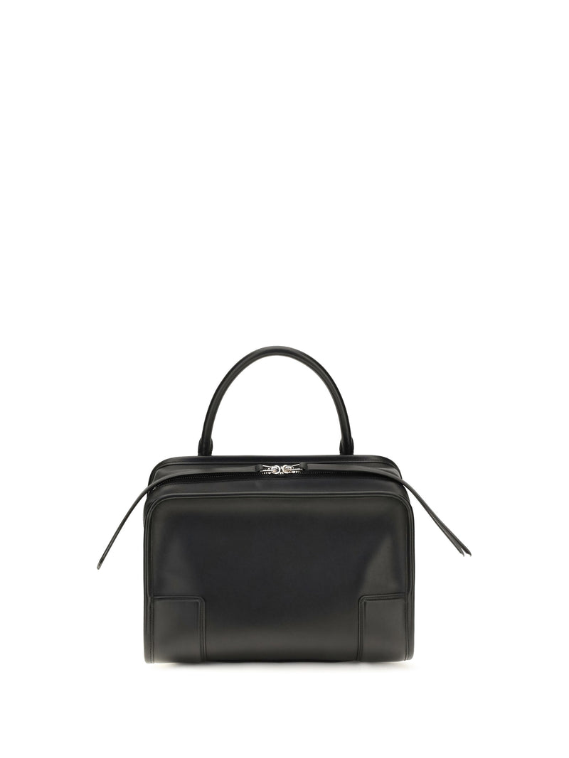 Loewe Amazona 180 Top Handle Bag — Black Calfskin Leather