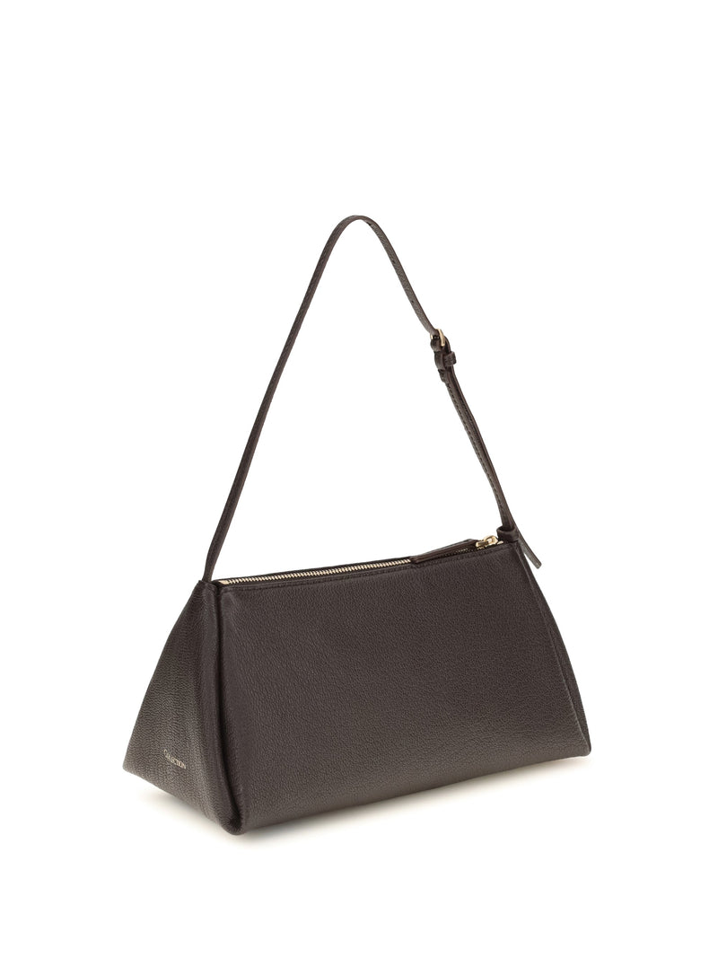 Calvin Klein Aurelis Shoulder Bag — Black Calf Leather