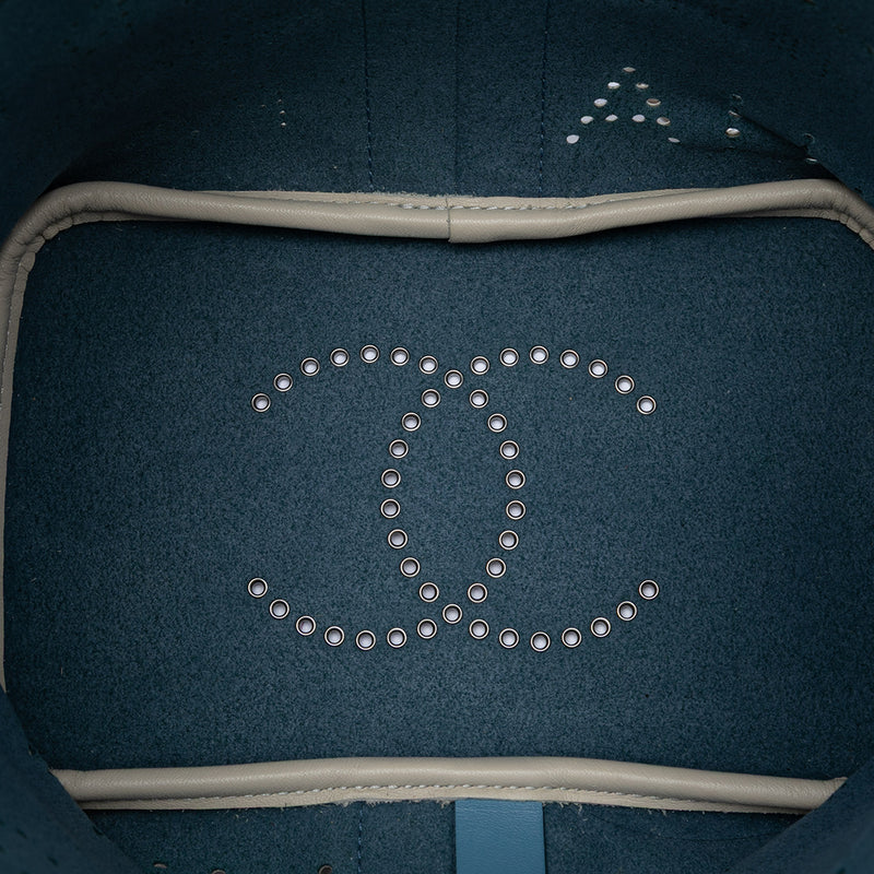 Small Perforated Calfskin Logo Eyelet Bucket Bag - Image 4