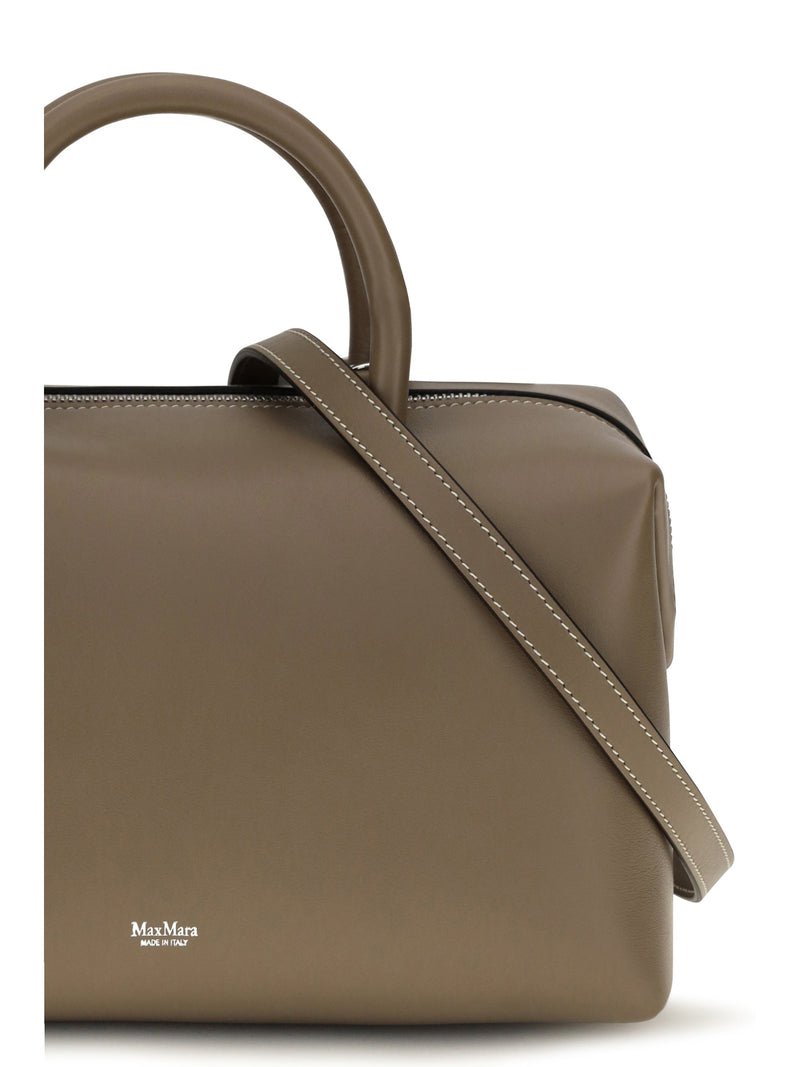 Max Mara Holdall Top Handle Bag — Beige Calf Leather Bos Taurus