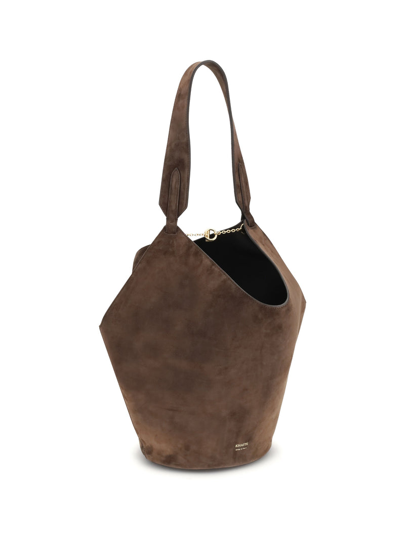 Khaite Lotus Shoulder Bag — Brown Calf Leather Bos Taurus