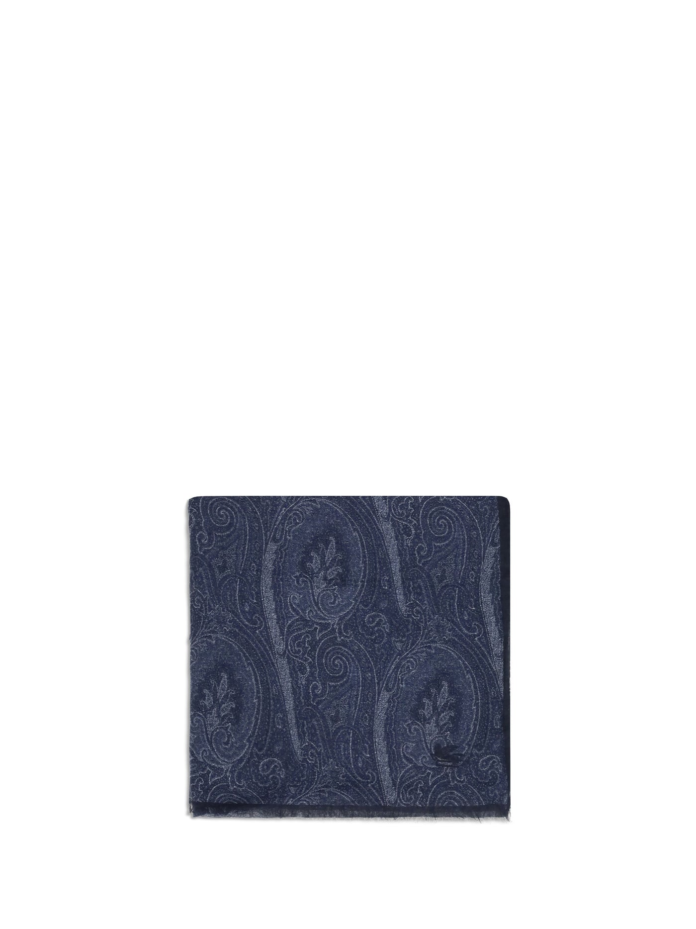 Etro Paisley-Print Modal-Cashmere Blend Scarf — Navy Modal; Kashmir/capra Hircus Scarfs