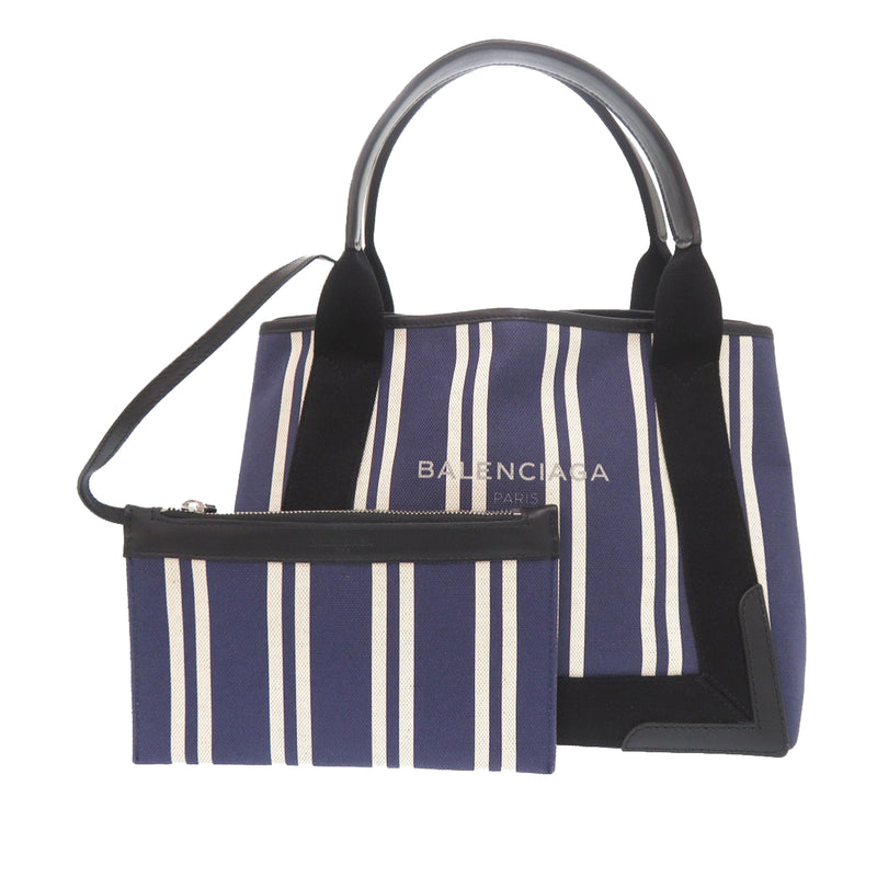 Canvas Striped Navy Cabas S