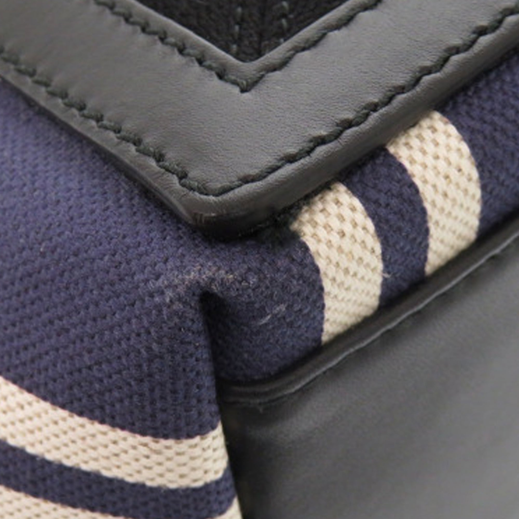 Canvas Striped Navy Cabas S - Image 10