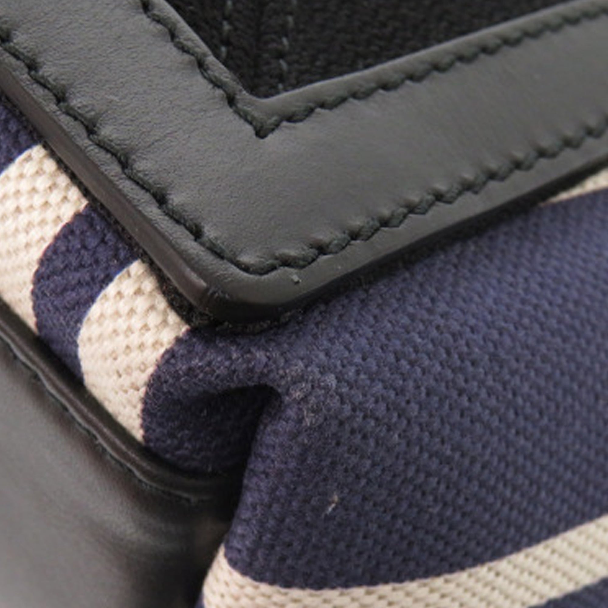 Canvas Striped Navy Cabas S - Image 11