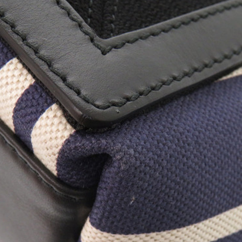 Canvas Striped Navy Cabas S - Image 11