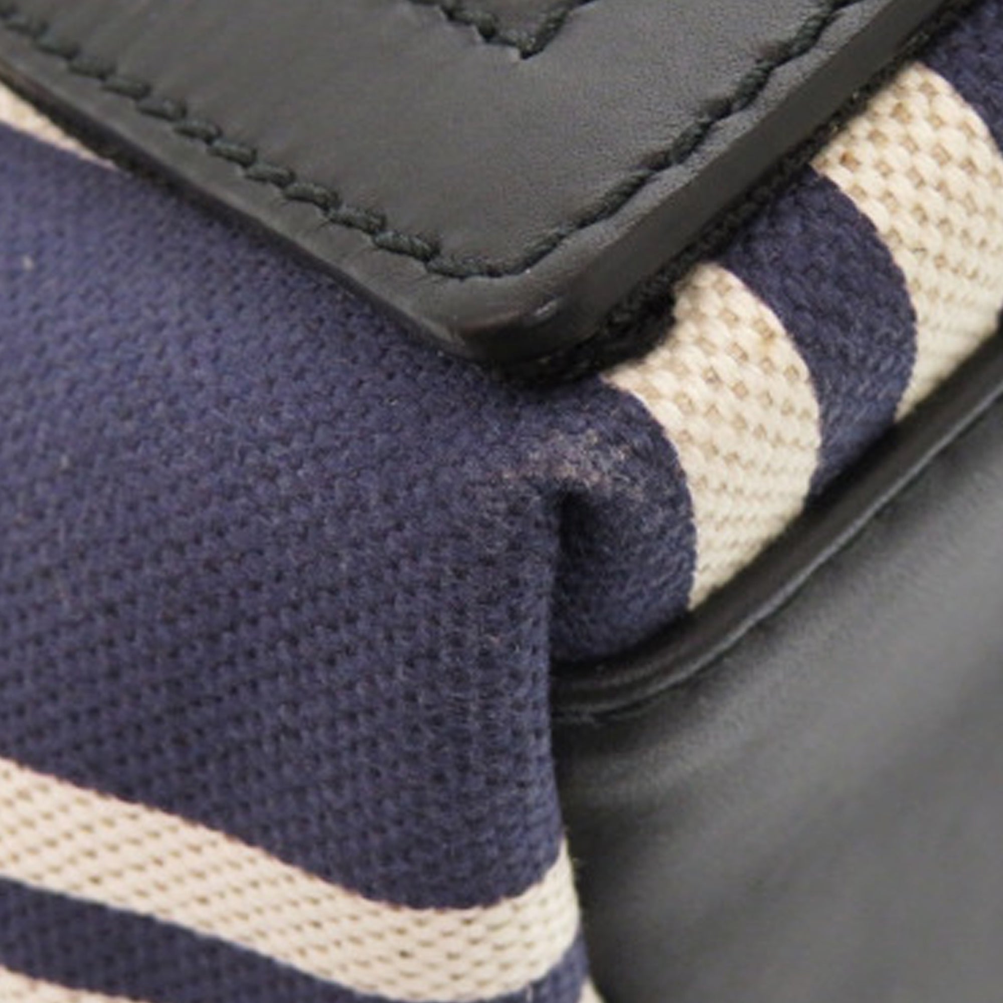 Canvas Striped Navy Cabas S - Image 13