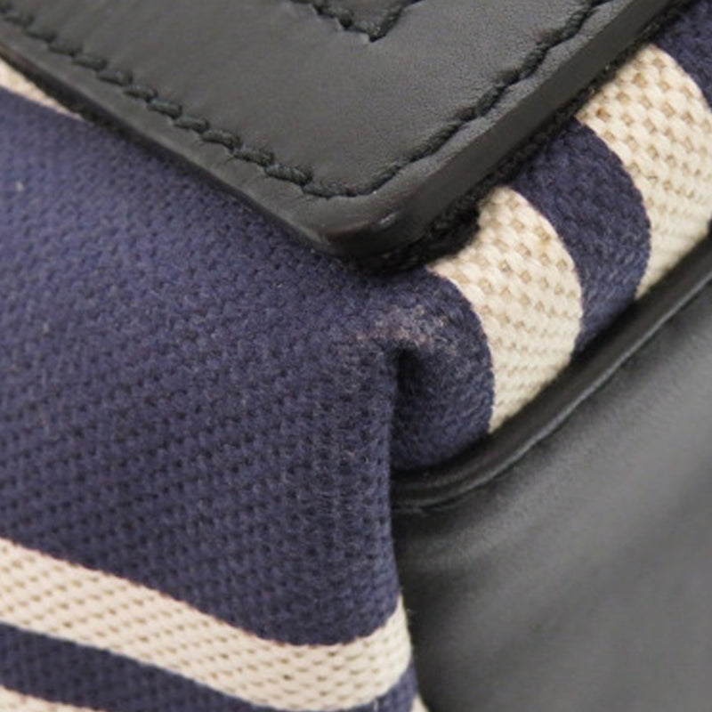 Canvas Striped Navy Cabas S - Image 13