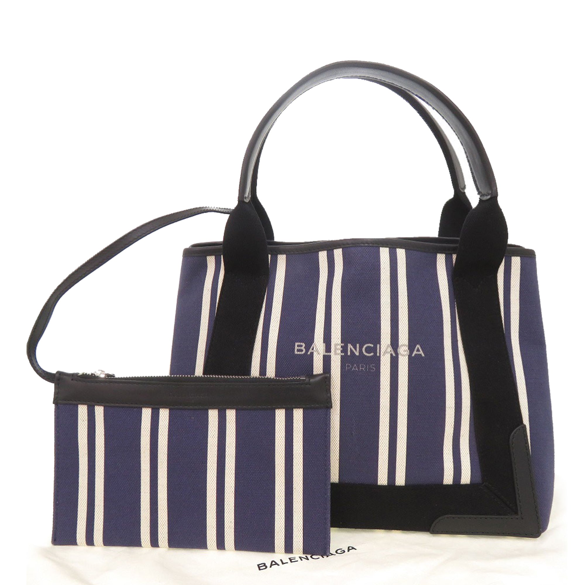 Canvas Striped Navy Cabas S - Image 17