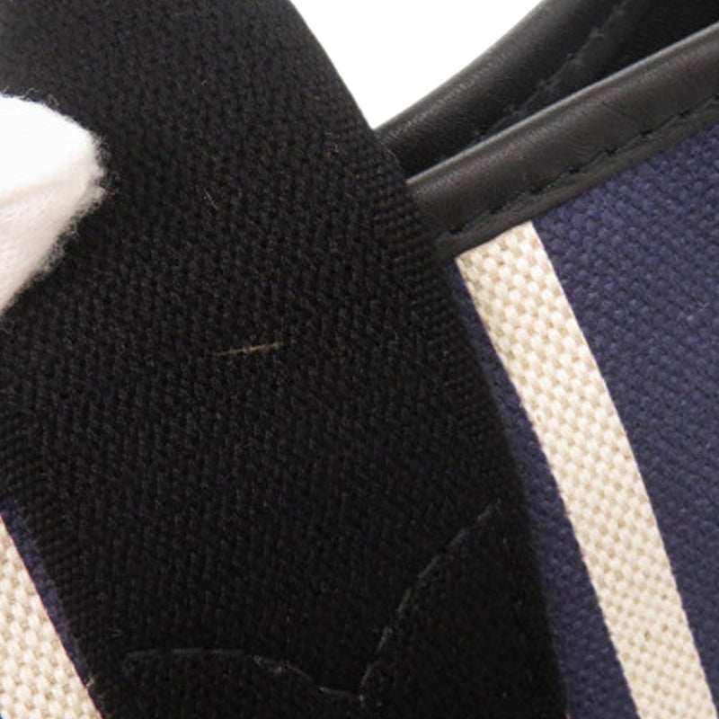 Canvas Striped Navy Cabas S - Image 9