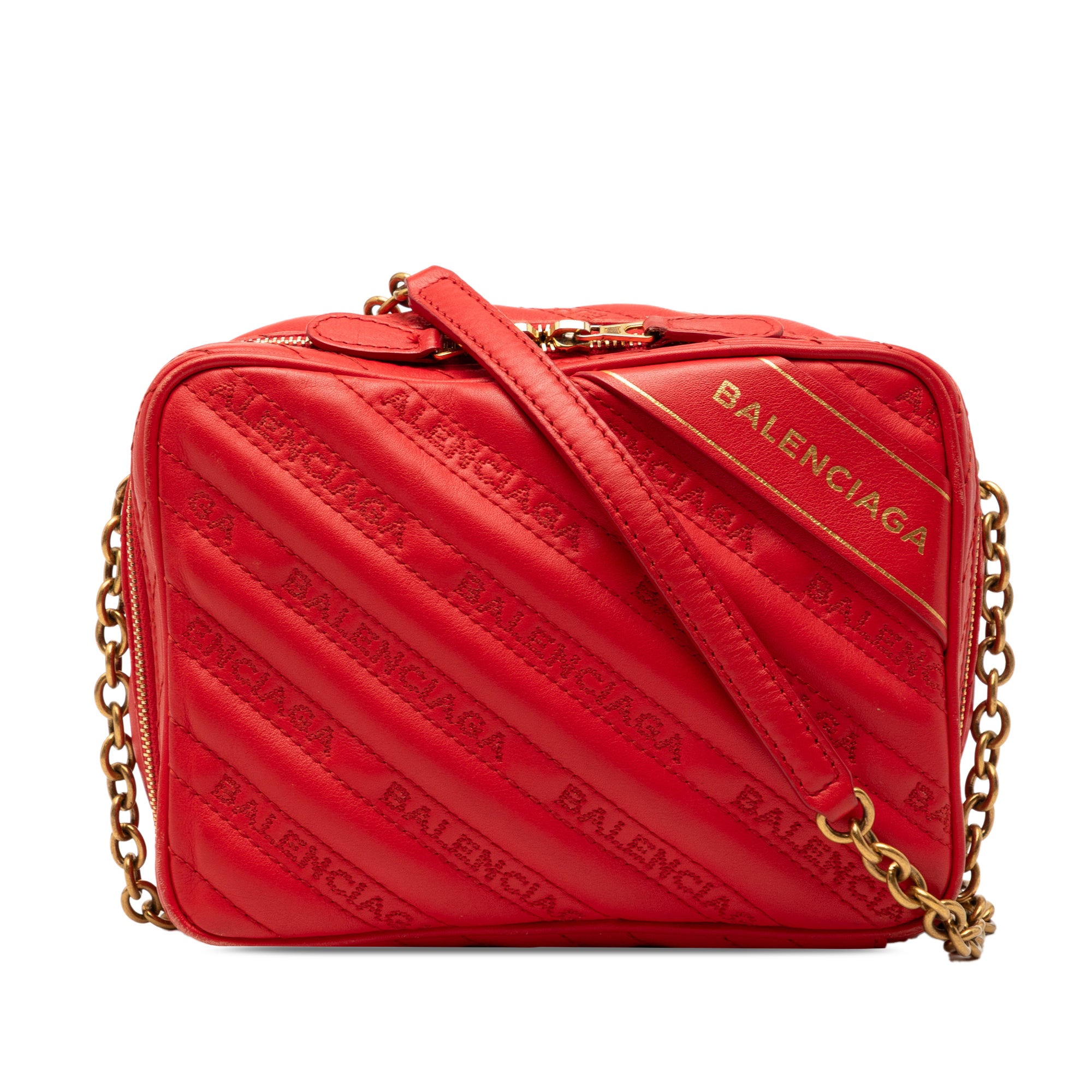 Calfskin Allover Logo Blanket Reporter XS Crossbody - Image 1