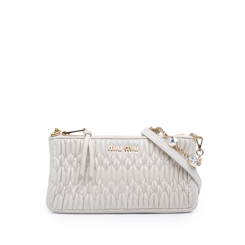 Matelasse Nappa Crystal Chain Satchel