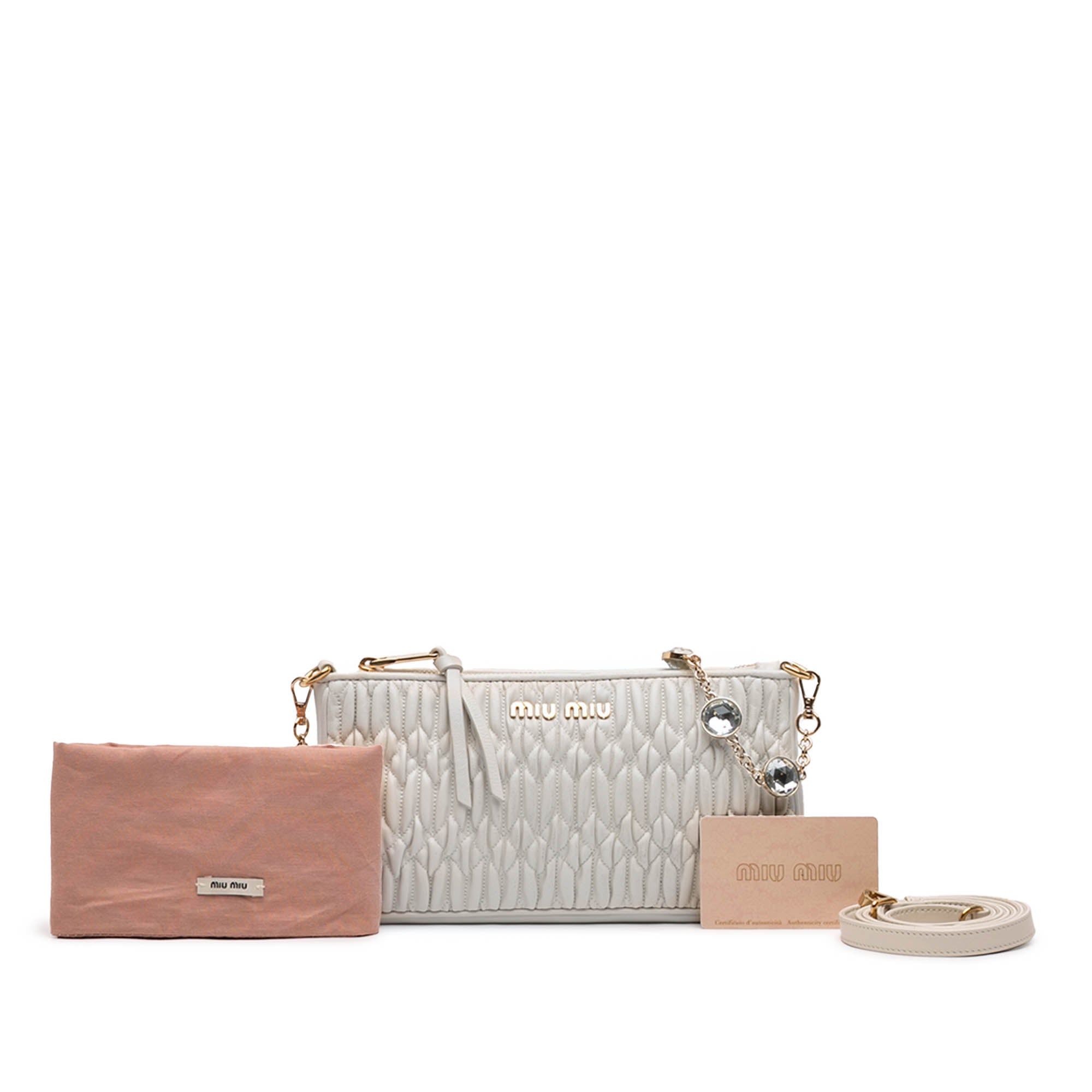 Matelasse Nappa Crystal Chain Satchel - Image 7