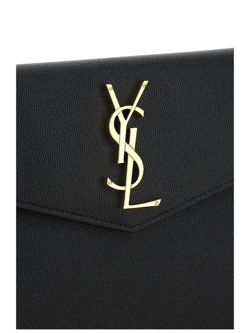 Saint Laurent Calf Leather Envelope Wallet — Black Bos Taurus