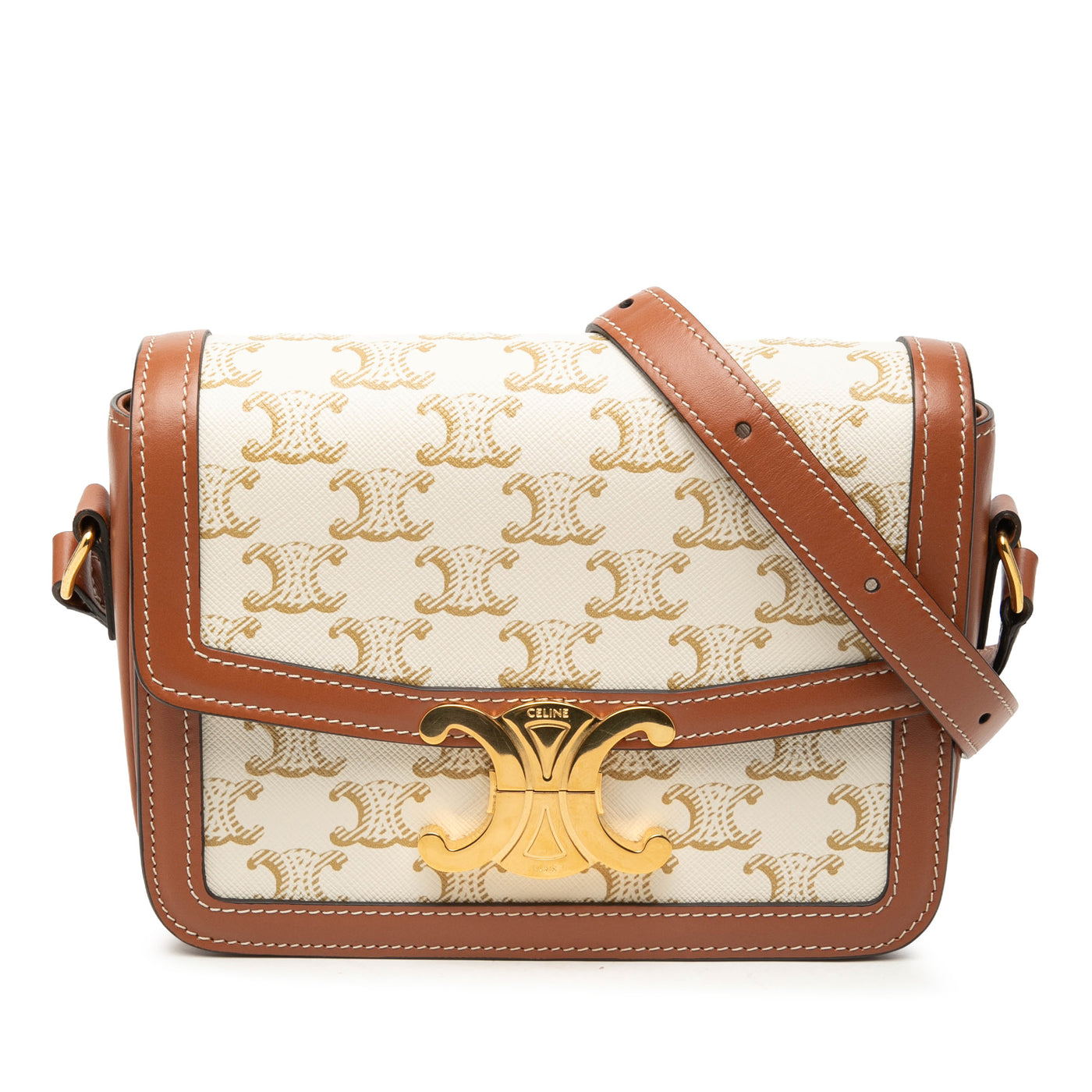 Teen Triomphe Coated Canvas and Calfskin Triomphe Crossbody - Image 1