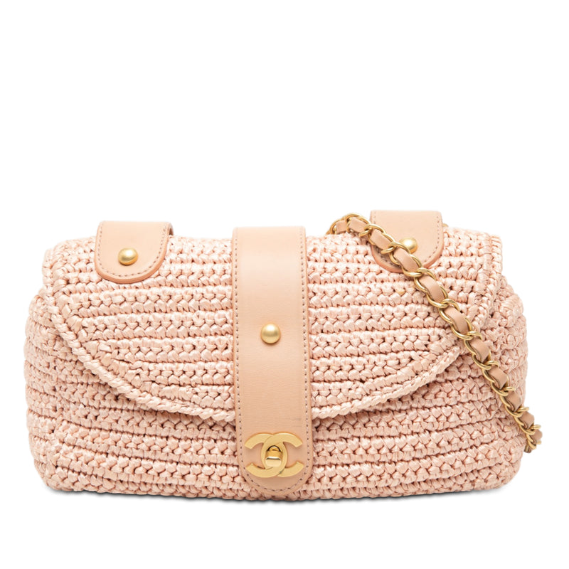 CC Woven Raffia Flap