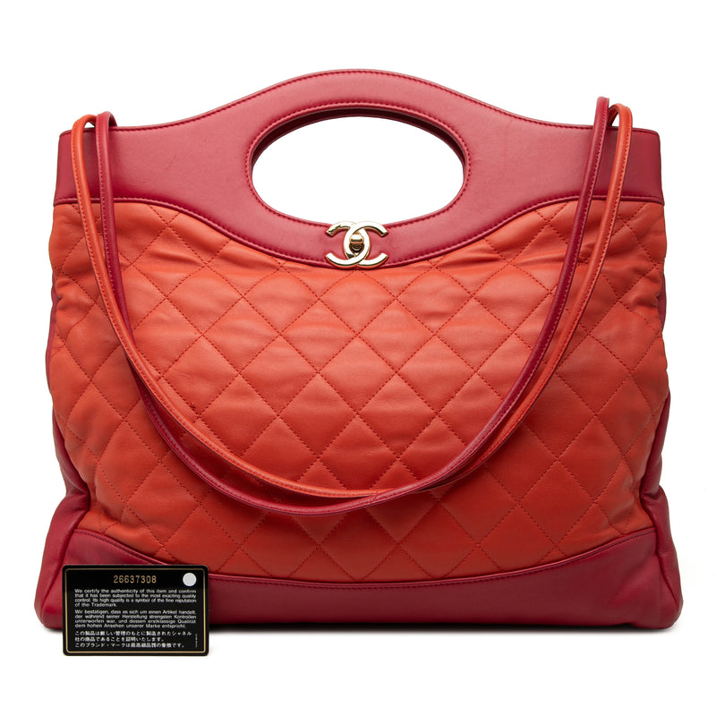 Large Quilted Lambskin 31 Shopping Bag - Image 8