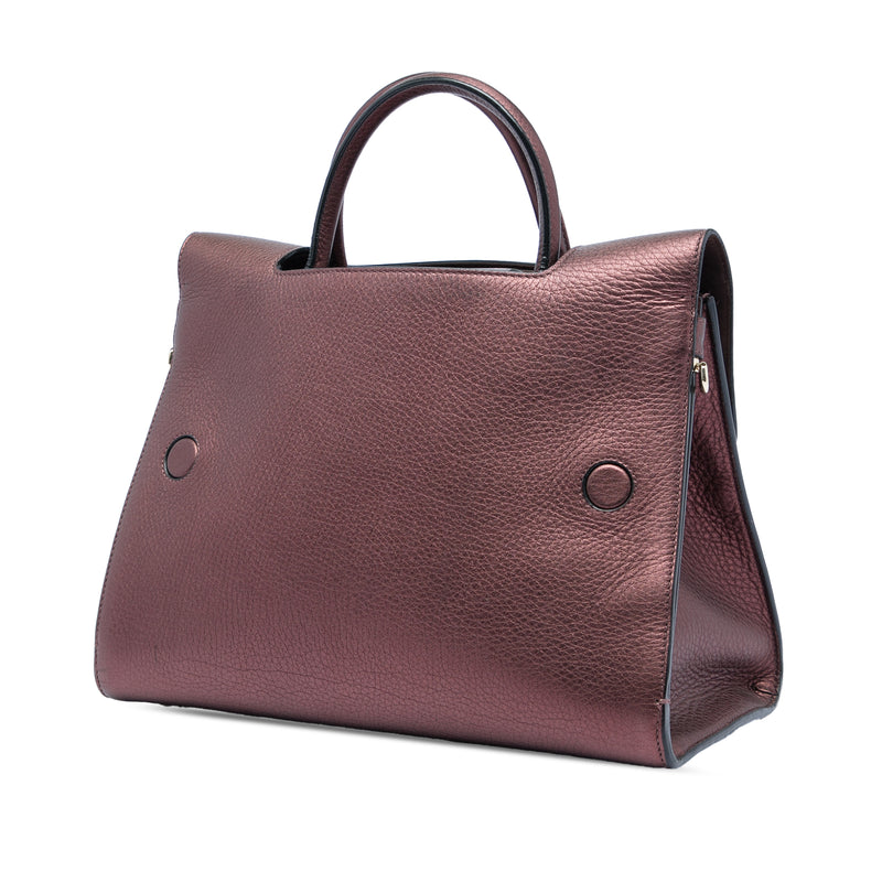 Medium Metallic Grained Calfskin Diorever Satchel - Image 2