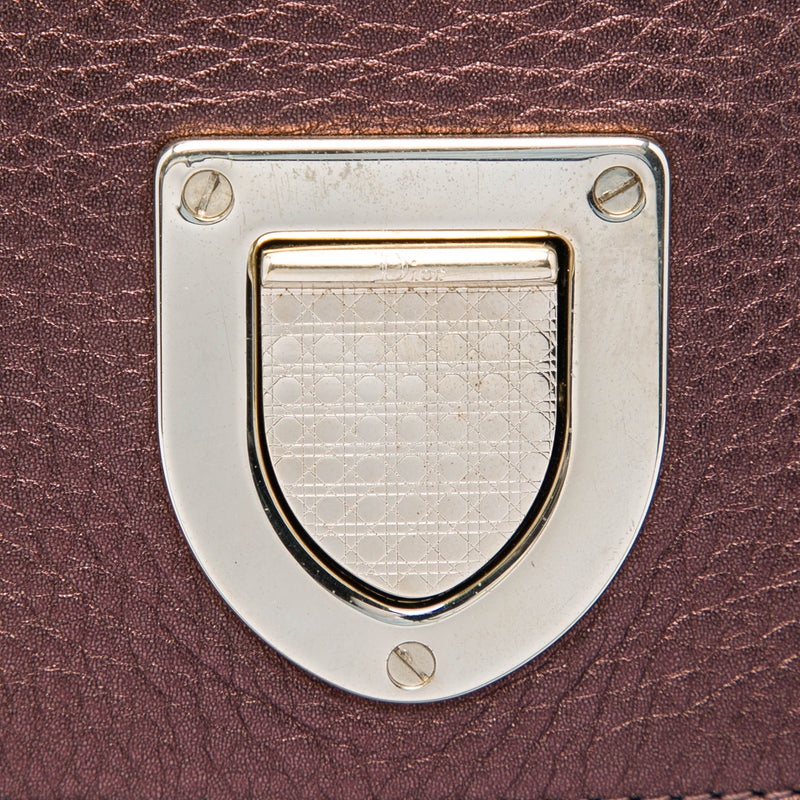 Medium Metallic Grained Calfskin Diorever Satchel - Image 6