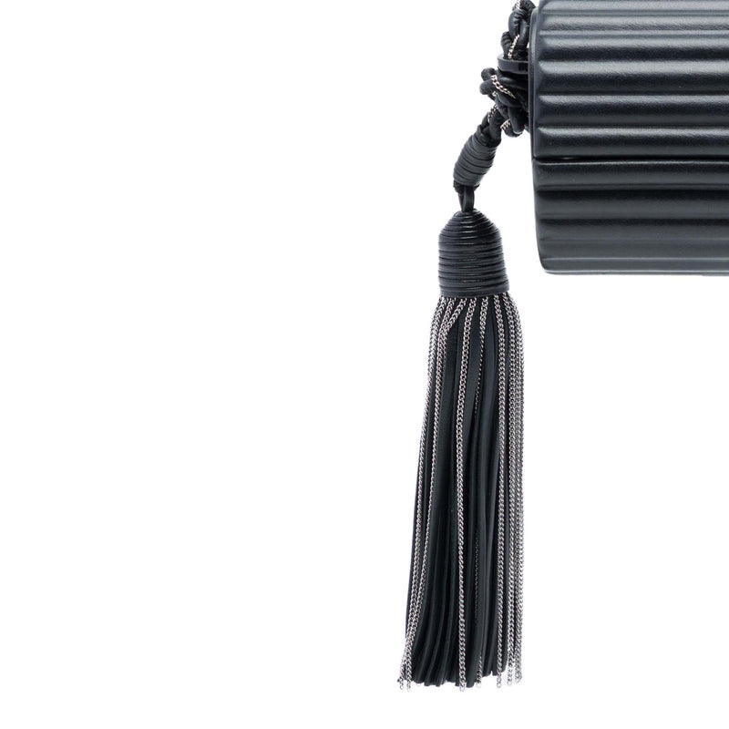 Ribbed Acrylic Lambskin Fringe Monogram Monochrome Opium Box Bag - Image 6