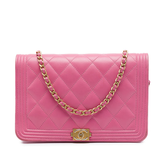 Quilted Lambskin Boy Wallet On Chain - Image 1
