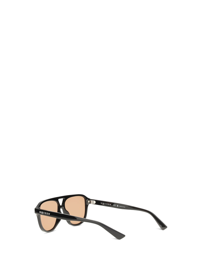 Alexander Mcqueen A000r1j0749 Navigator Sunglasses — Black Acetate
