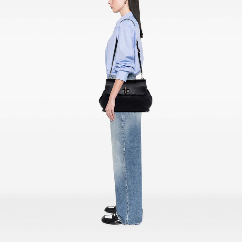 Large Calfskin Bamboo Daily Satchel - Image 6