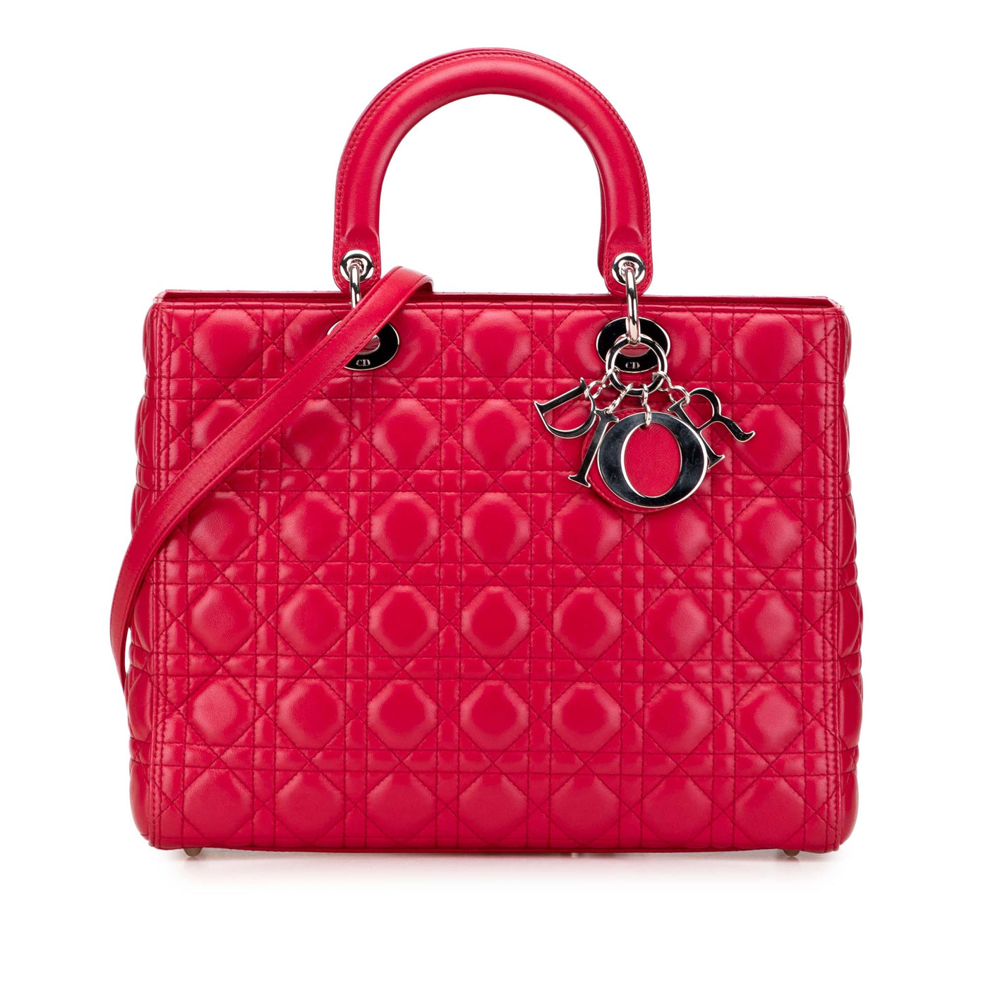 Large Lambskin Cannage Lady Dior - Image 1