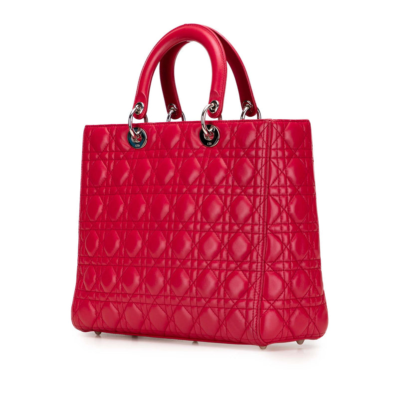 Large Lambskin Cannage Lady Dior - Image 2