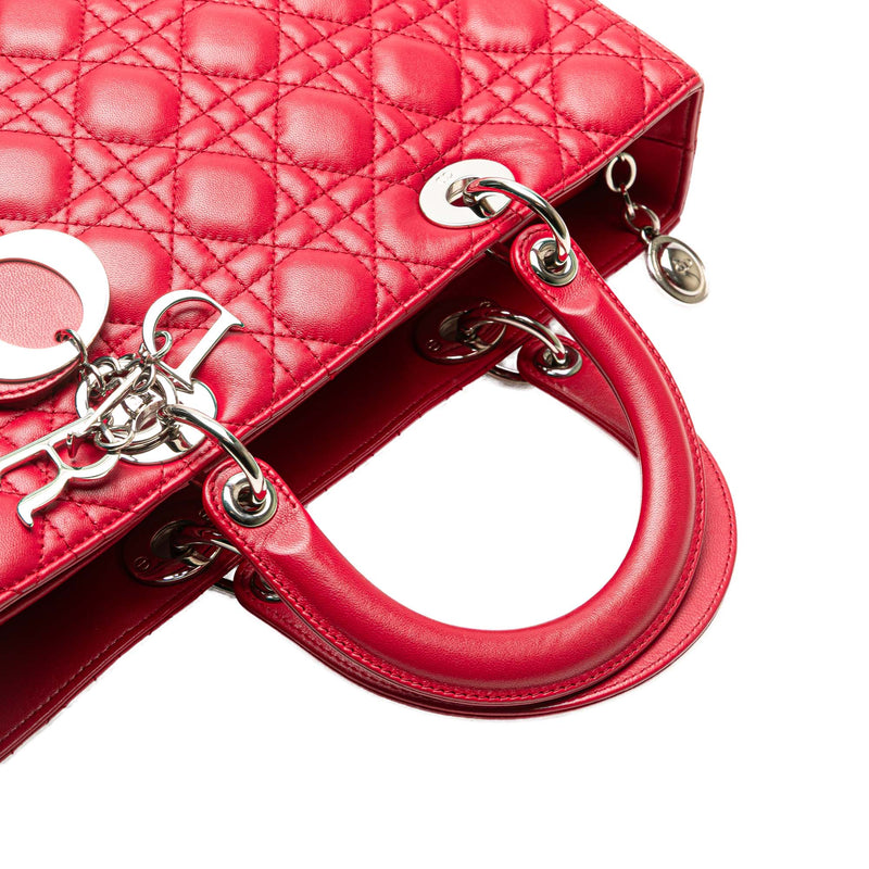 Large Lambskin Cannage Lady Dior - Image 9