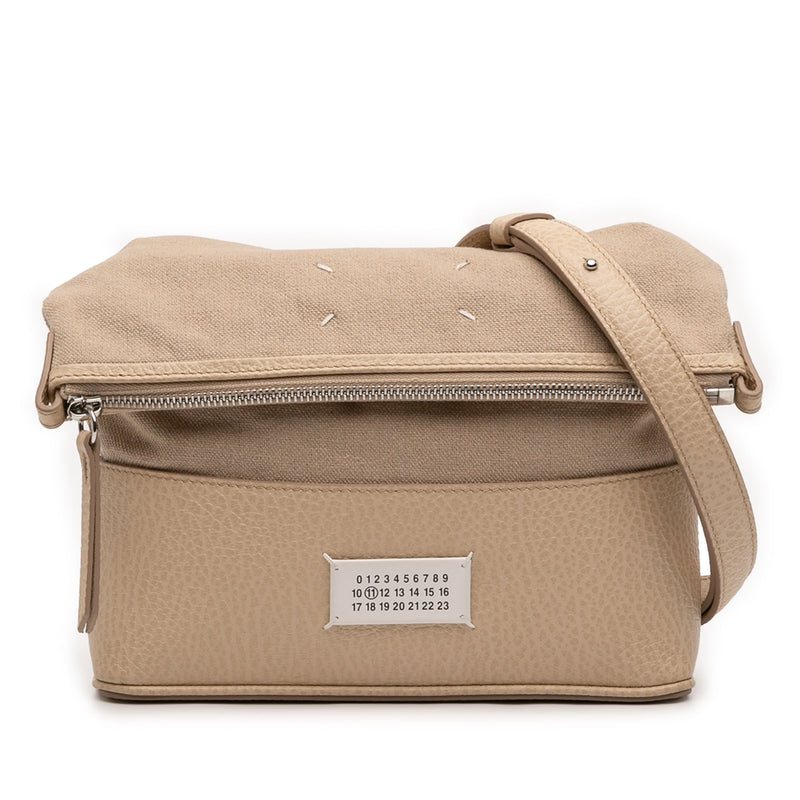 Small Canvas and Grained Calfskin 5AC Foldable Crossbody