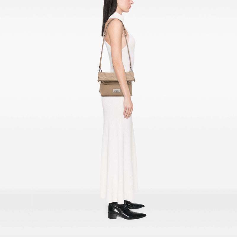 Small Canvas and Grained Calfskin 5AC Foldable Crossbody - Image 6