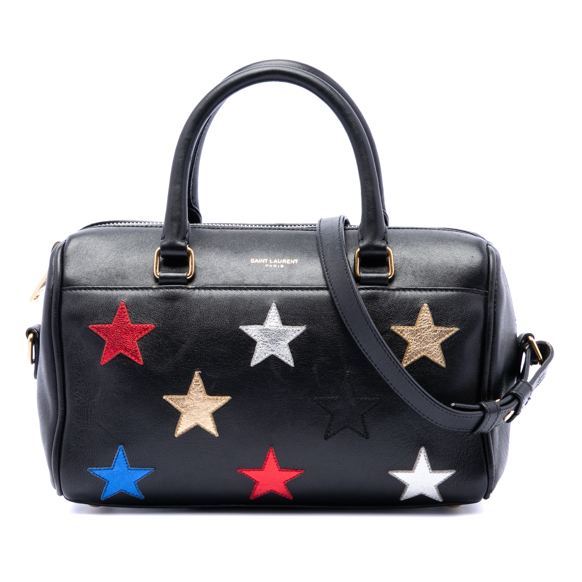 Baby Leather Star Patchwork Classic Duffle Satchel - Image 1