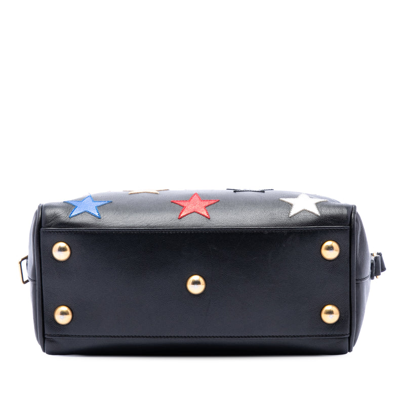 Baby Leather Star Patchwork Classic Duffle Satchel - Image 3