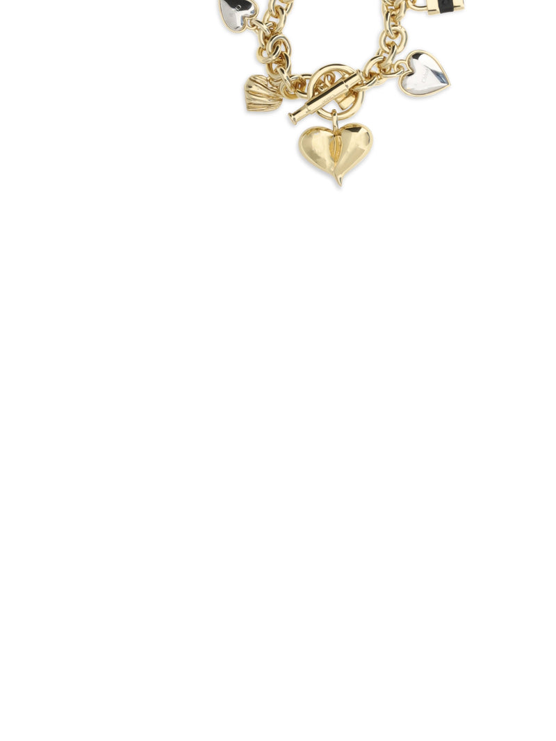 Chloé Heart-Charm Padlock Bracelet — Gold Brass Bracelets