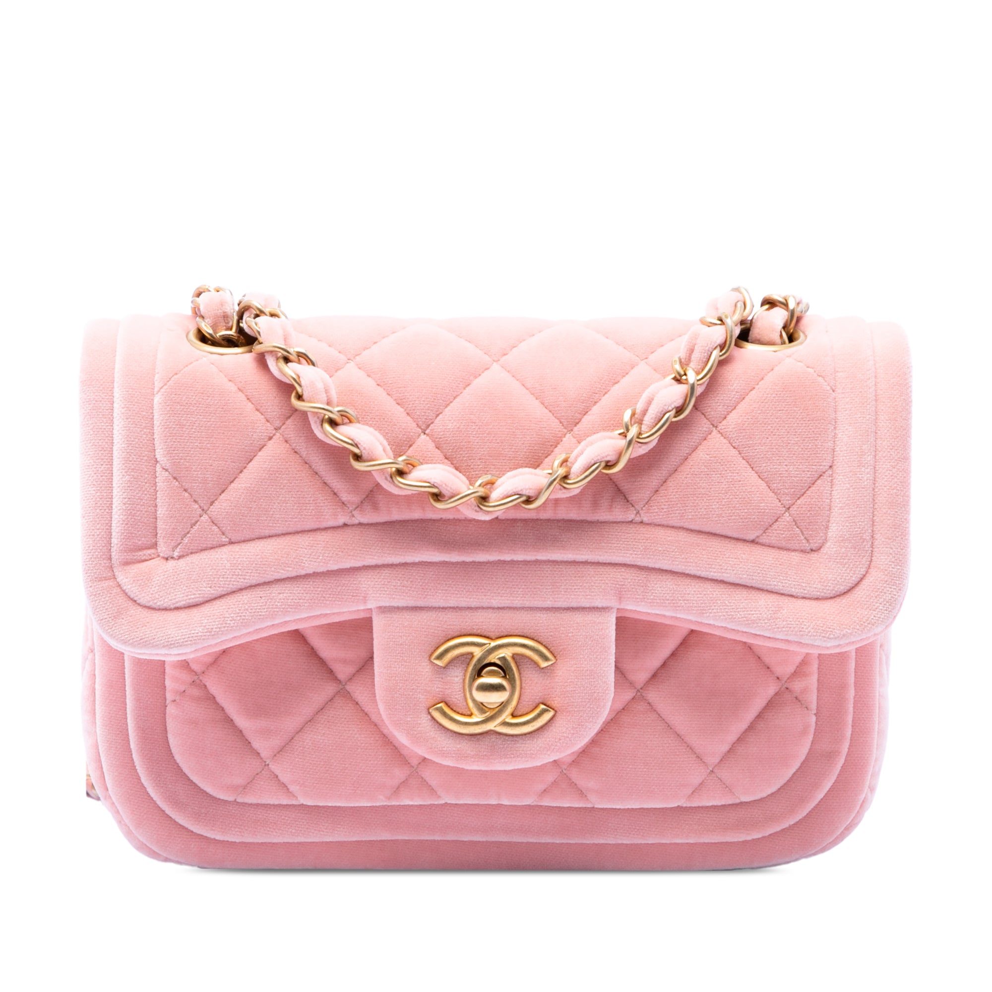 Mini Quilted Velvet Double Frame Flap - Image 1