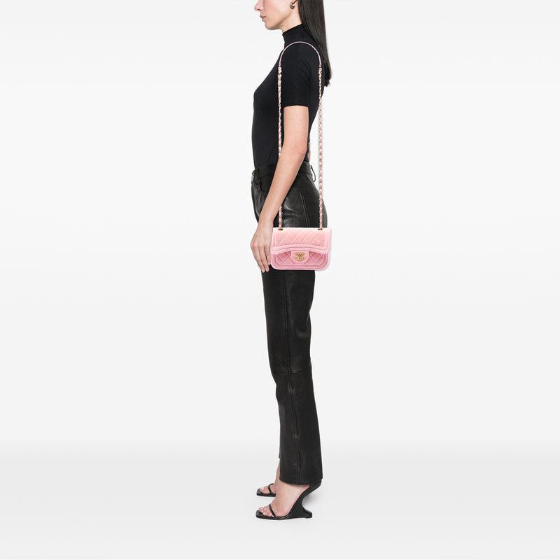 Mini Quilted Velvet Double Frame Flap - Image 6