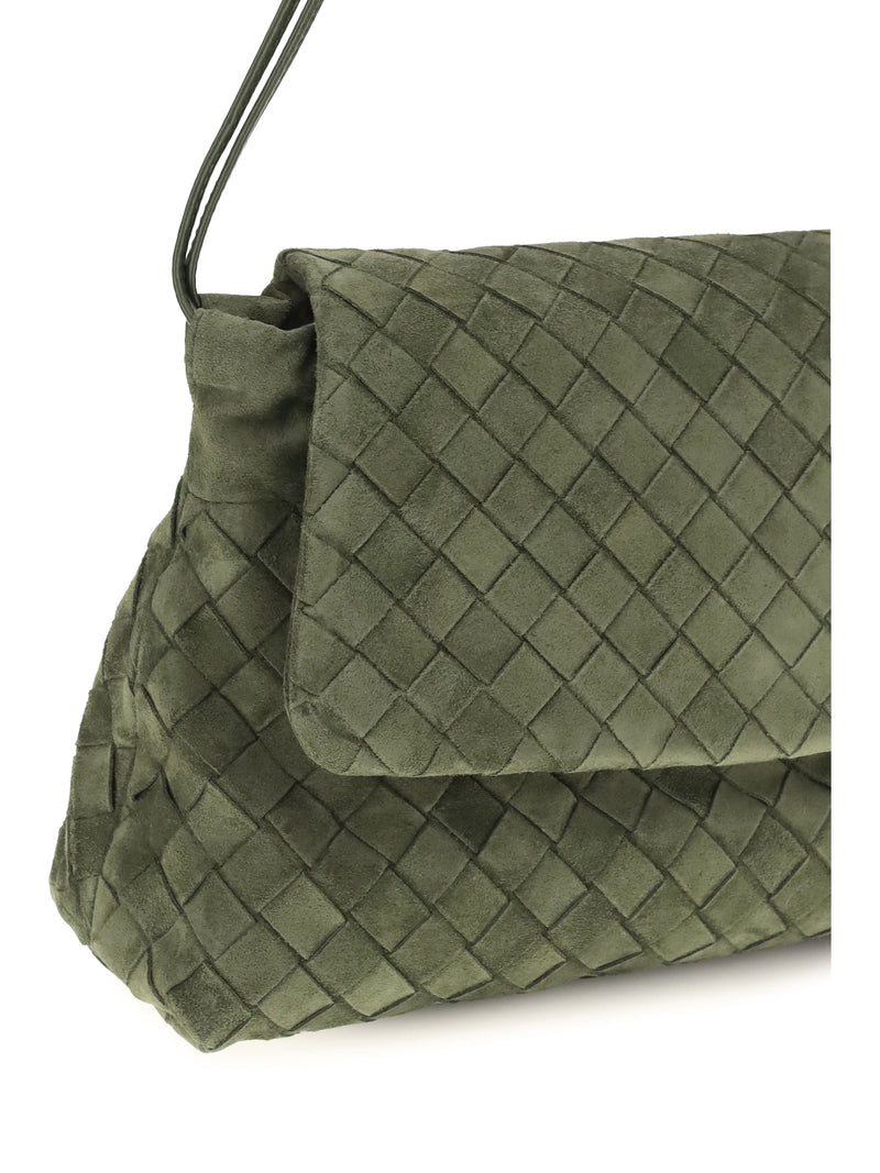 Bottega Veneta Giorno Shoulder Bag — Green Calf Leather (bos Taurus)