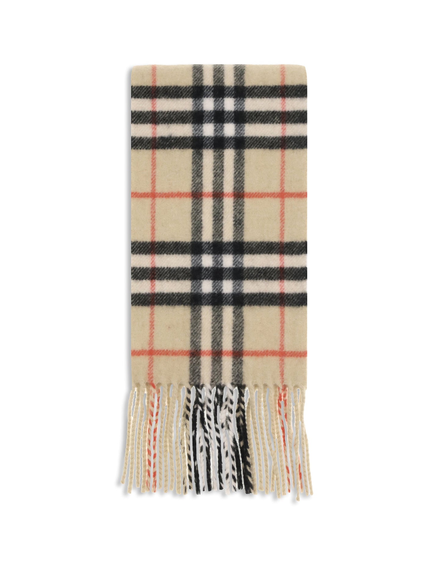 Burberry Cashmere Check Scarf — Beige Kashmir/capra Hircus Scarfs